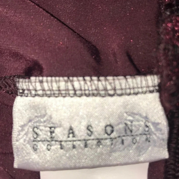 𝅺Season’s Collection velvety texture shimmery wine color pull on leggings size M - Picture 4 of 7